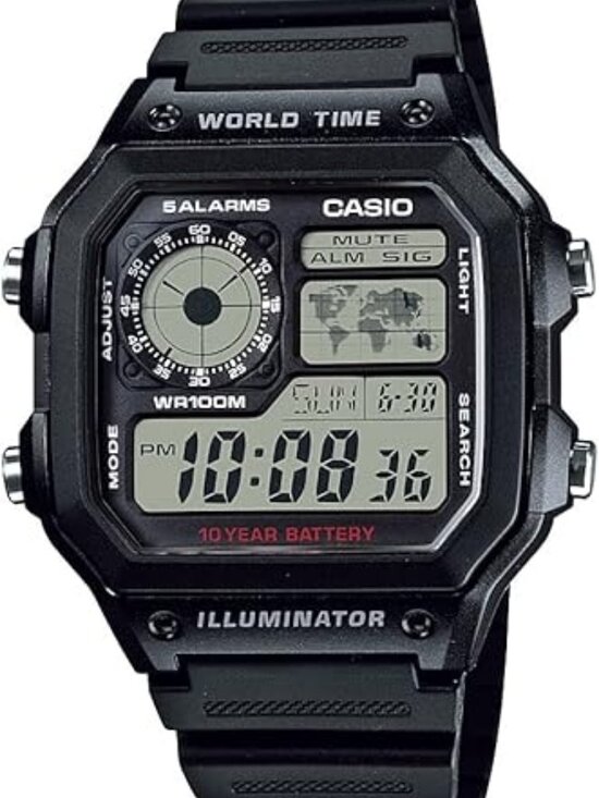 Casio AE1200WH Digital Watch – World Time, 100M WR, 10-Year Battery main image 4